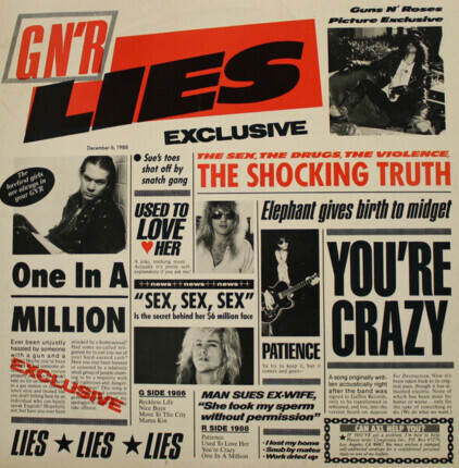 GUNS N' ROSES - G N' R Lies. Okładka płyty