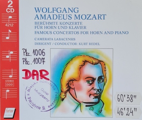 MOZART WOLFGANG AMADEUSZ - Famous Concertos For Horn And Piano. Okładka płyty