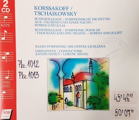 RIMSKI-KORSAKOW NIKOŁAJ, CZAJKOWSKI PIOTR - Scheherazade, Symphonic Poem of 'Thousand and One Night', Romeo and Juliet. Okładka płyty
