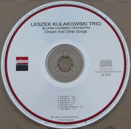 Zdjęcie do KUŁAKOWSKI LESZEK TRIO, SŁUPSK CHAMBER ORCHESTRA - Chopin And Other Songs