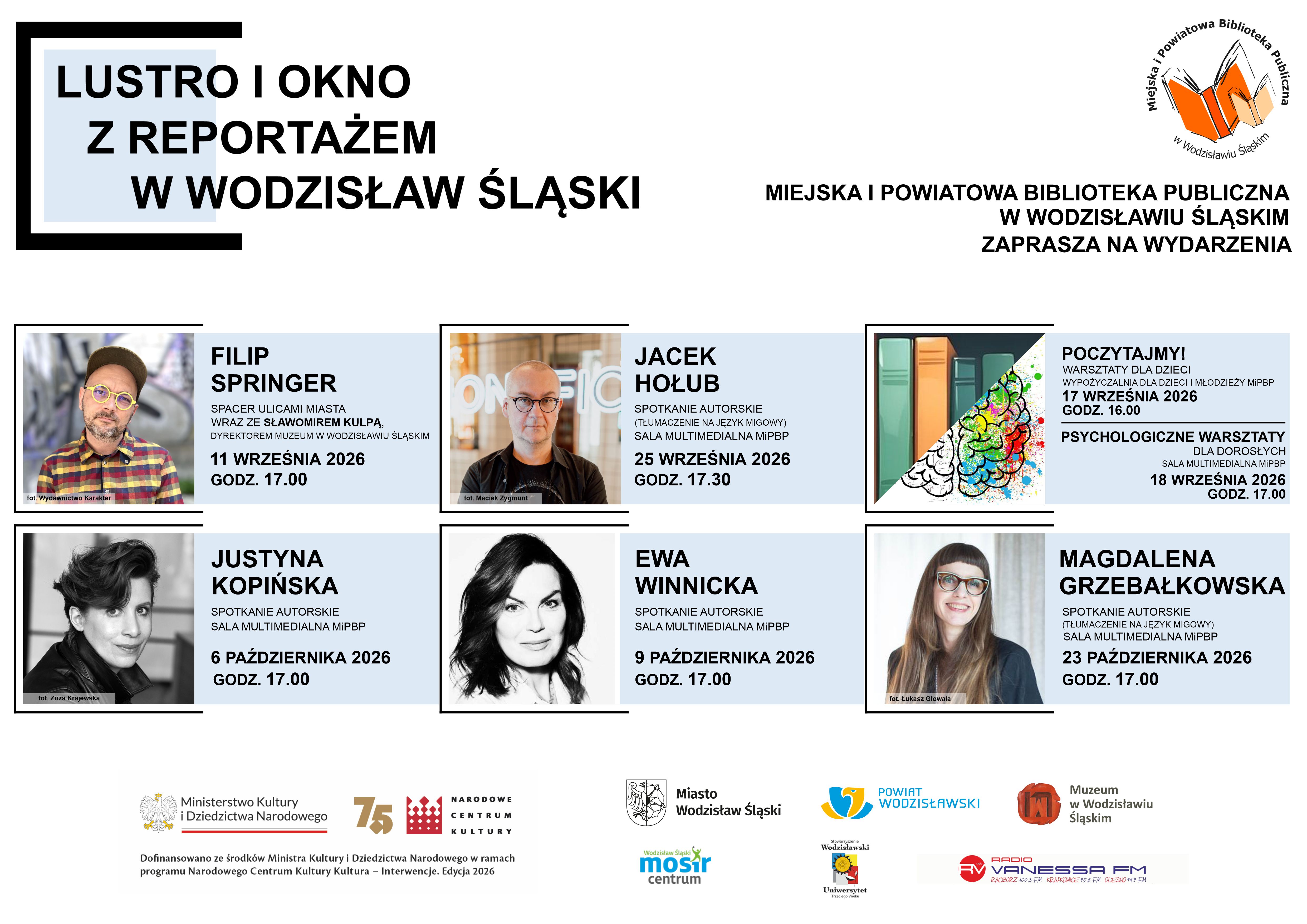 "LUSTRO I OKNO Z REPORTAŻEM W WODZISŁAW ŚLĄSKI" - HARMONPGRAM WYDARZEŃ