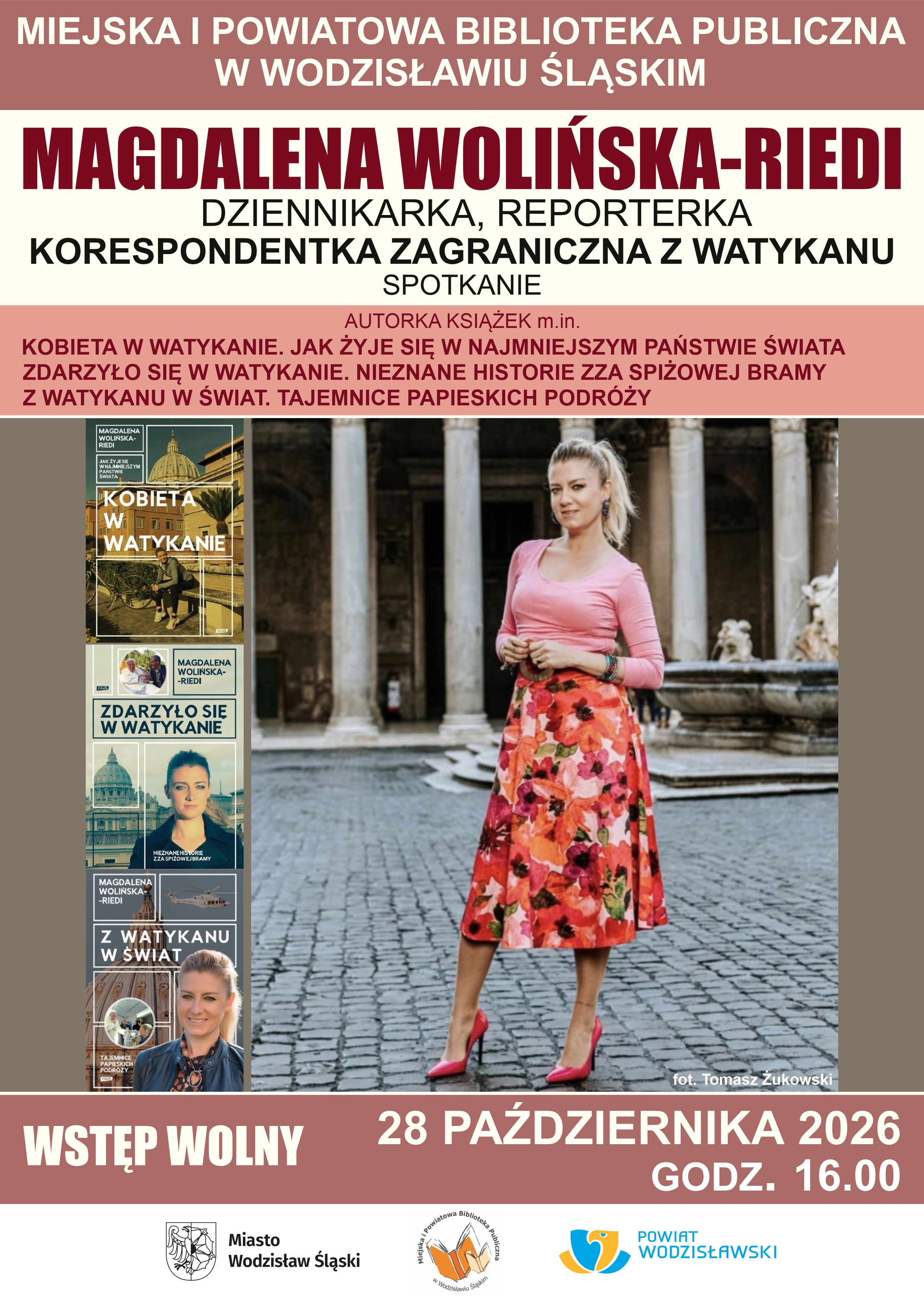 MAGDALENA WOLIŃSKA-RIEDI. SPOTKANIE AUTORSKIE - 28 października 2026, godz. 16.00