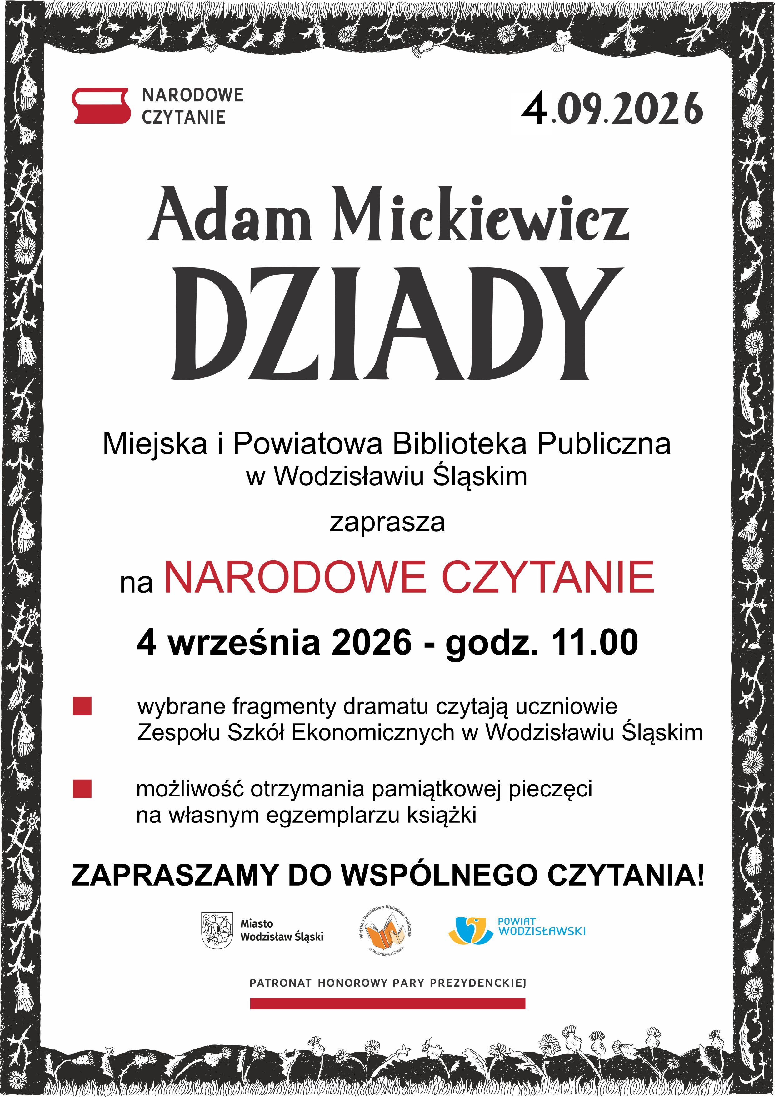 Narodowe Czytanie 2026 - plakat