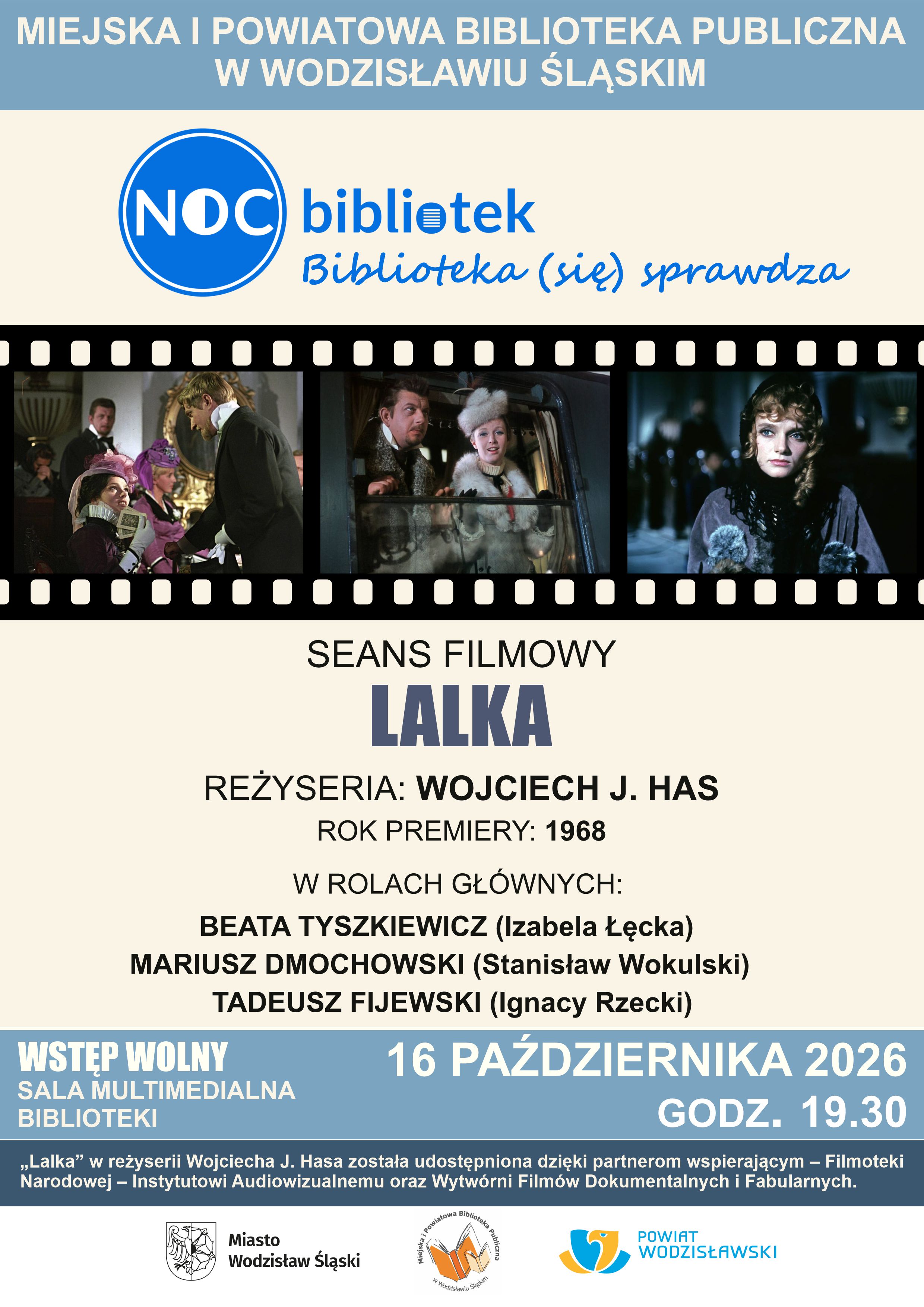 LALKA. SEANS FILMOWY. NOC BIBLIOTEK - 16 października 2026, godz. 19,30