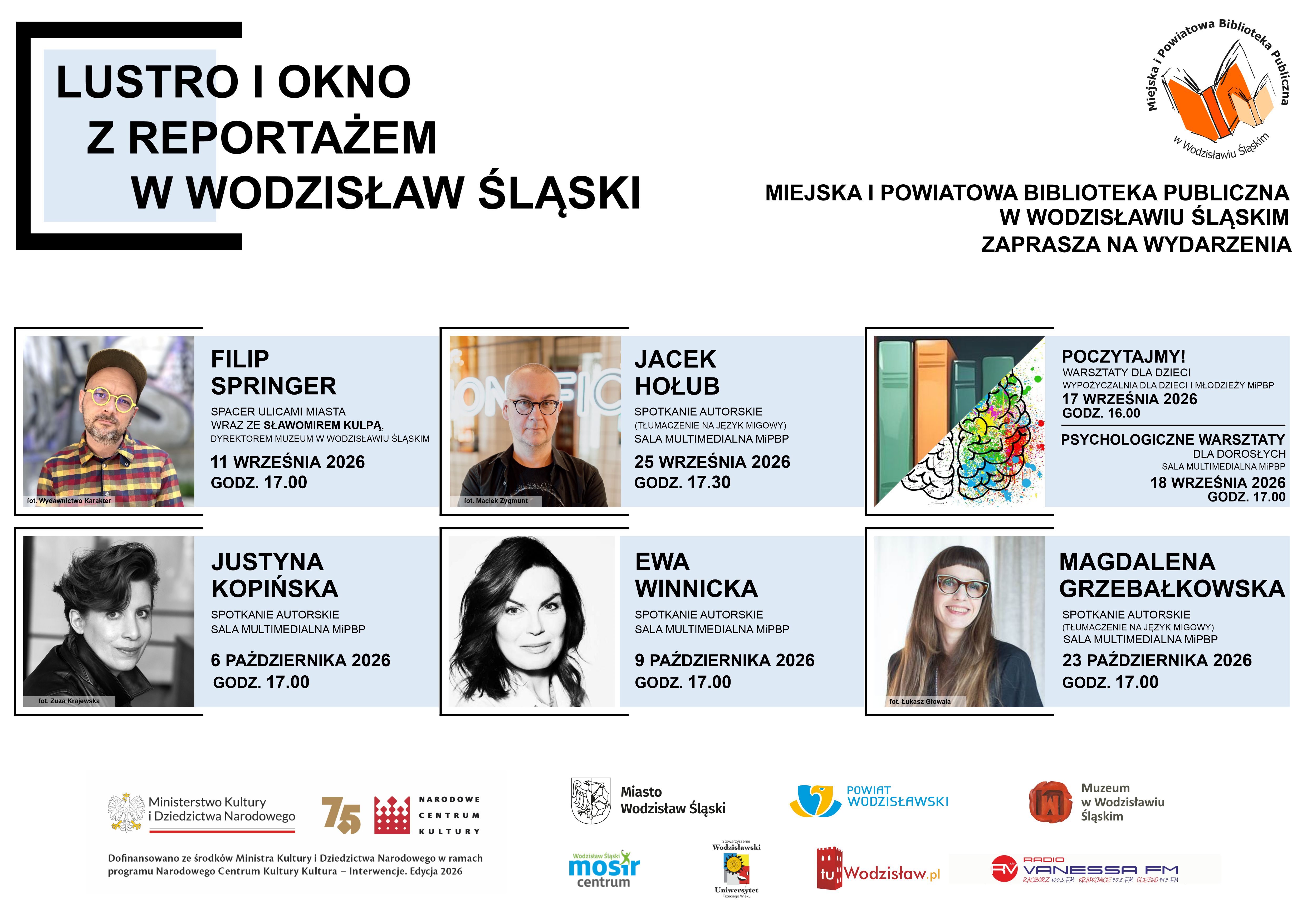 PROJEKT "LUSTRO I OKNO Z REPORTAŻEM W WODZISŁAW ŚLĄSKI" - HARMONOGRAM WYDARZEŃ