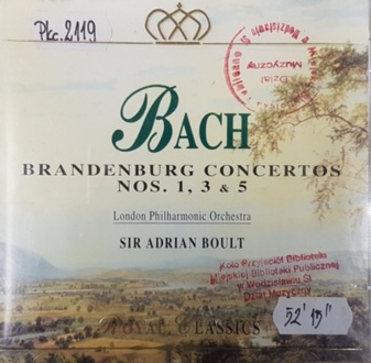 Zdjęcie do BACH JOHANN SEBASTIAN - Brandenburg Concertos No. 1, 3, 5