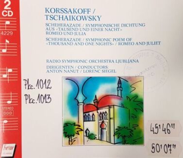 RIMSKI-KORSAKOW NIKOŁAJ, CZAJKOWSKI PIOTR - Scheherazade, Symphonic Poem of 'Thousand and One Night', Romeo and Juliet. Okładka płyty