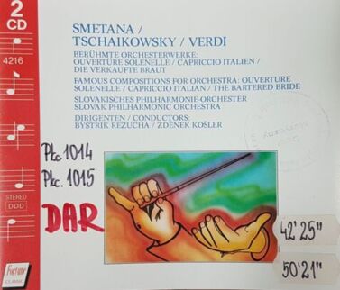 SMETANA BEDRICH, CZAJKOWSKI PIOTR, VERDI GIUSEPPE- Famous Compositions for Orchestra: Ouverture Solenelle, Capriccio Italian, The Bartered Bride. Okładka płyty