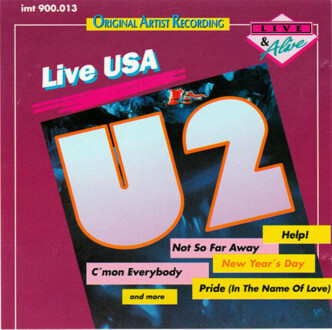 U2 - Live USA. Okładka płyty