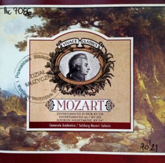 Zdjęcie do MOZART WOLFGANG AMADEUSZ - Divertimento D-Dur KV 138, Divertimento No. 7 KV 205, Lodron Nightmusic KV 247