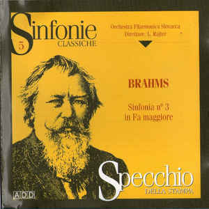 BRAHMS JOHANNES - Sinfonia No 3 in Fa maggiore. Okładka płyty