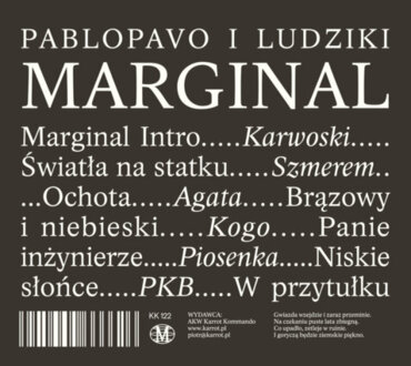 PABLOPAVO I LUDZIKI - Marginal. Okładka płyty