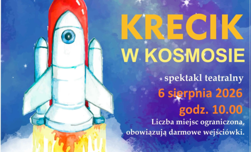 Krecik w Kosmosie. Spektakl dla dzieci. Plakat
